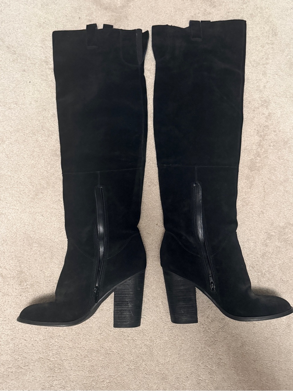 Carlos by Carlos Santana Black Over-the-Knee Suede Heeled Boots